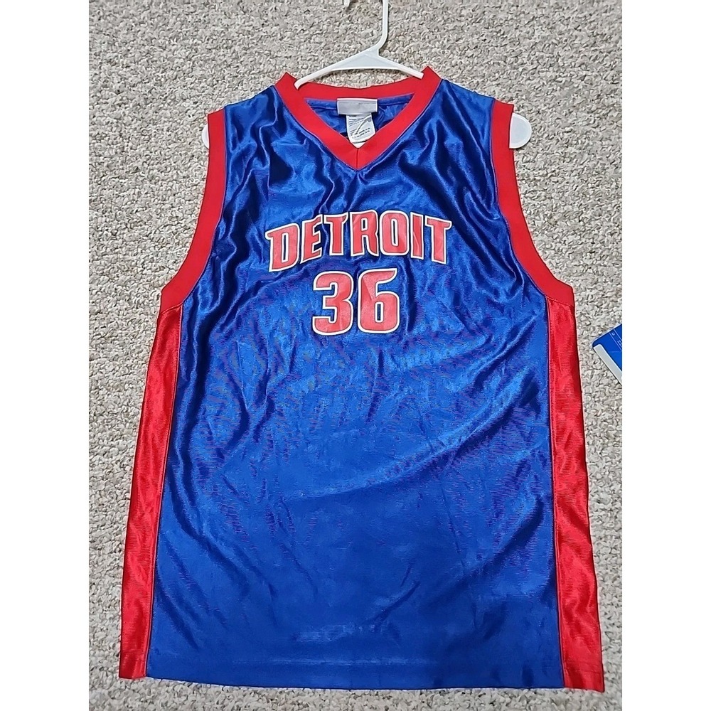 Detroit Pistons Rasheed Wallace Basketball Jersey Blue #36 Boys XL 18-20 NWT